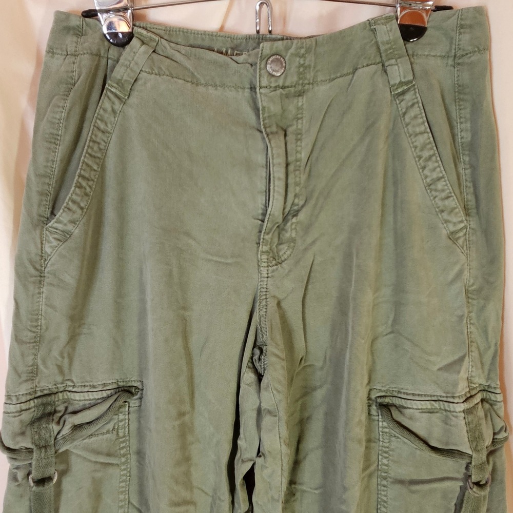 American Eagle Super High Rise Baggy Wide Leg Cargo Pants Women's 8 Long Utility - Picture 3 of 12